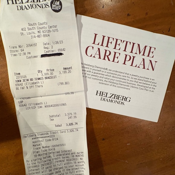 Ladies 10 Karat Tennis Bracelet - Picture 7 of 7